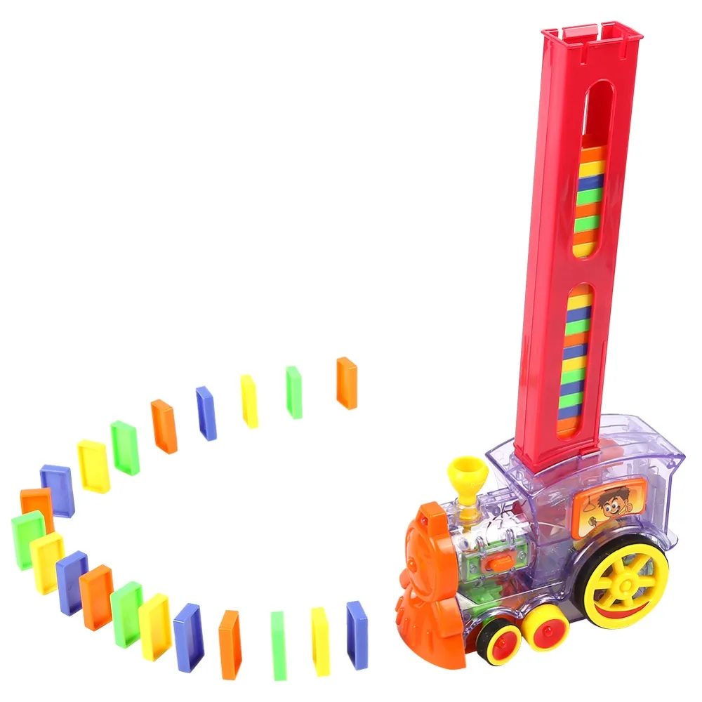 

Domino Train Car Model Toys Colorful Domino Train Car Building Blocks Game Early Learning Educational Toys For Children Gift