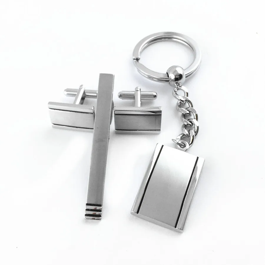 

AAR56-S 1 Set Cufflinks & Key Ring &Tie clips Best Gift Come with a gift box