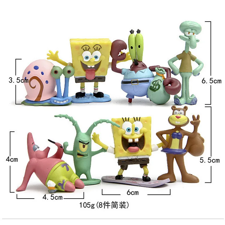 10 Styles Kawaii Patrick Star SpongeBob Model Hand To Do Action Figure Toys Doll Sponge Bob Vinyl Doll Classic Toys For Kid Gift