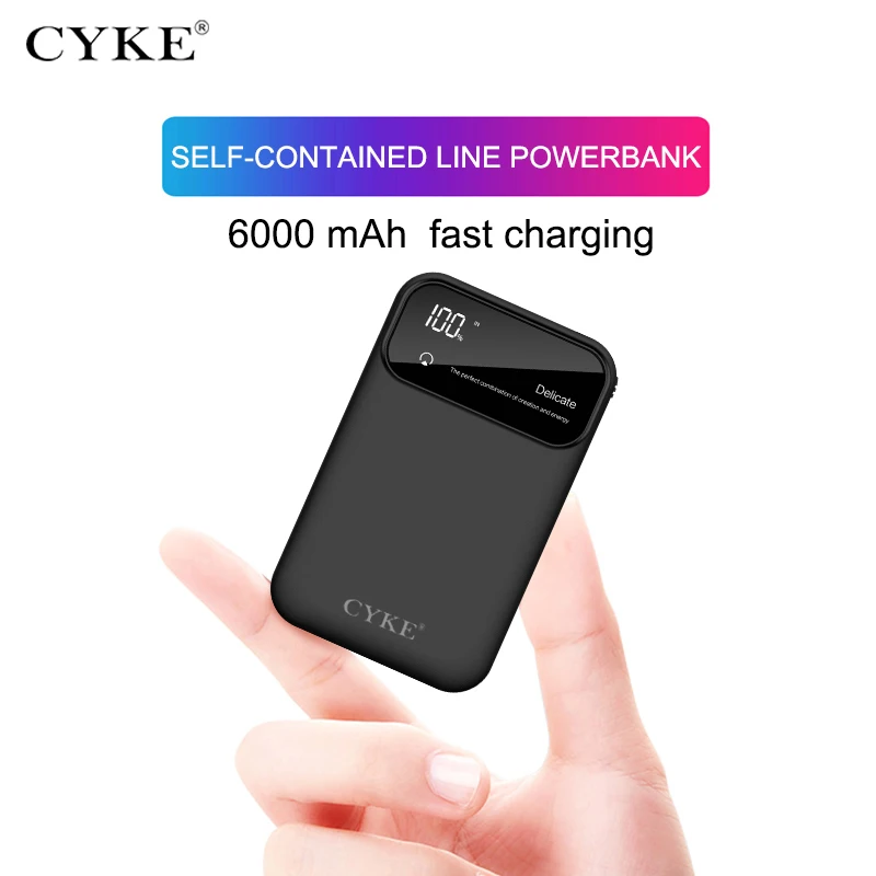

CYKE 10000mAh Slim Portable Charging Power Bank Comes With Android Line With LED Display For iPhone Samsung