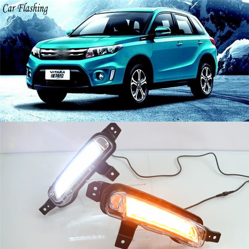CSGJMY 2PCS Car LED Daytime Running Light DRL For Suzuki Vitara 2015