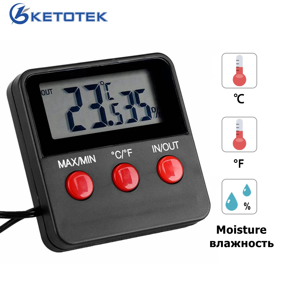 

Digital Thermometer Hygrometer LCD Temperature Humidity Monitor Tester Meter Weather Station Indoor Outdoor for Egg Incubator