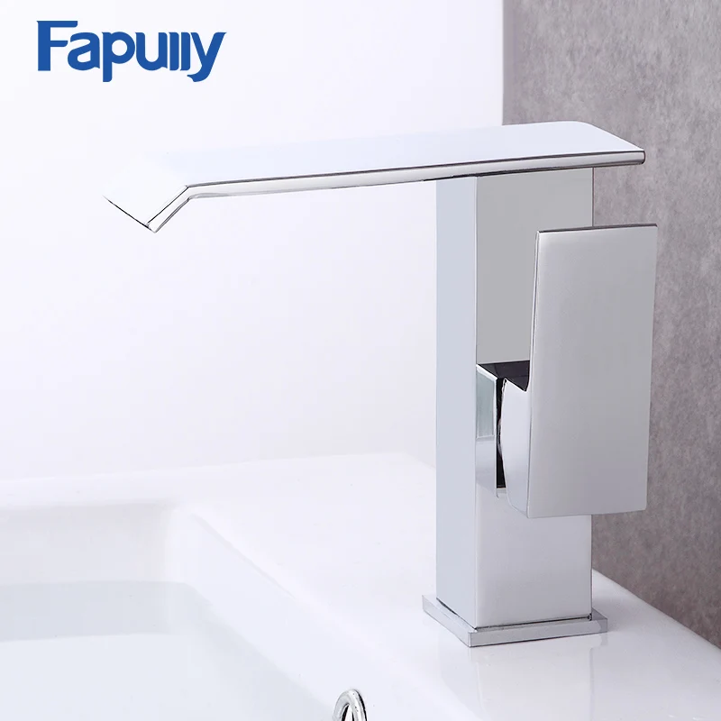 

Fapully bathroom waterfall basin sink faucet , chrome