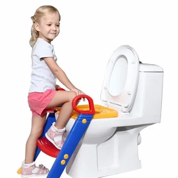 

Baby Toilet Seat Folding Potty Trainer Seat Chair Step With Adjustable Ladder Non-Slip Children Potty Chair Toilet Training seat