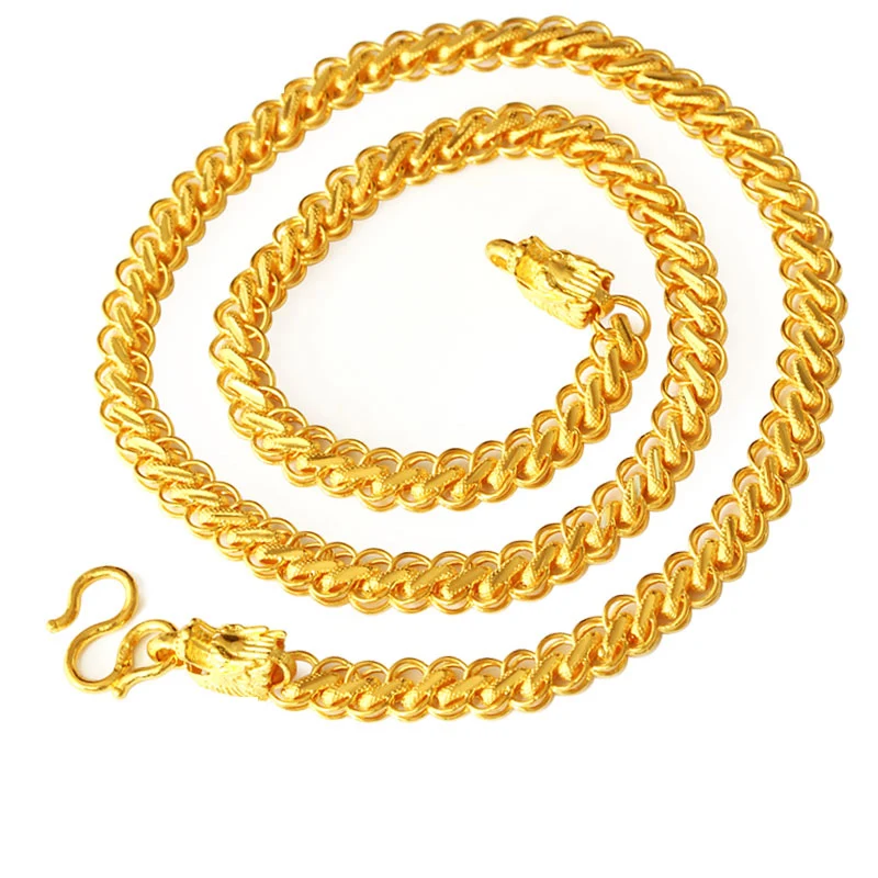 24K Pure Gold Necklace Real AU 999 
