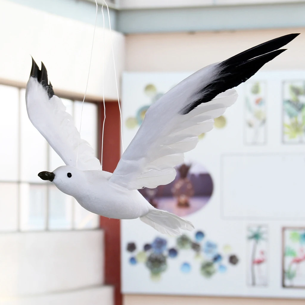 Flying Seagull Birds Statue Wall Sculpture Christmas Tree Holiday Party Decor Hanging Art Ornament