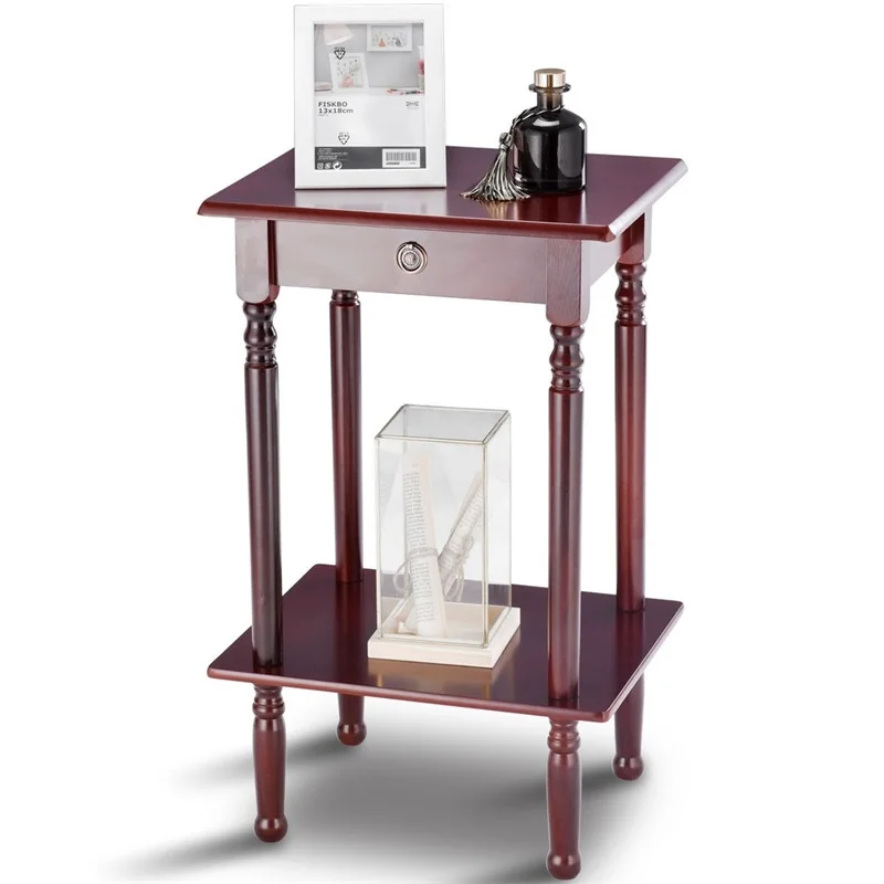 

Simple Design Elegant Tall Telephone Stand Side Shelf Table Solid Wood Lower Storage Shelf Catchy Decor Endtable HW57880
