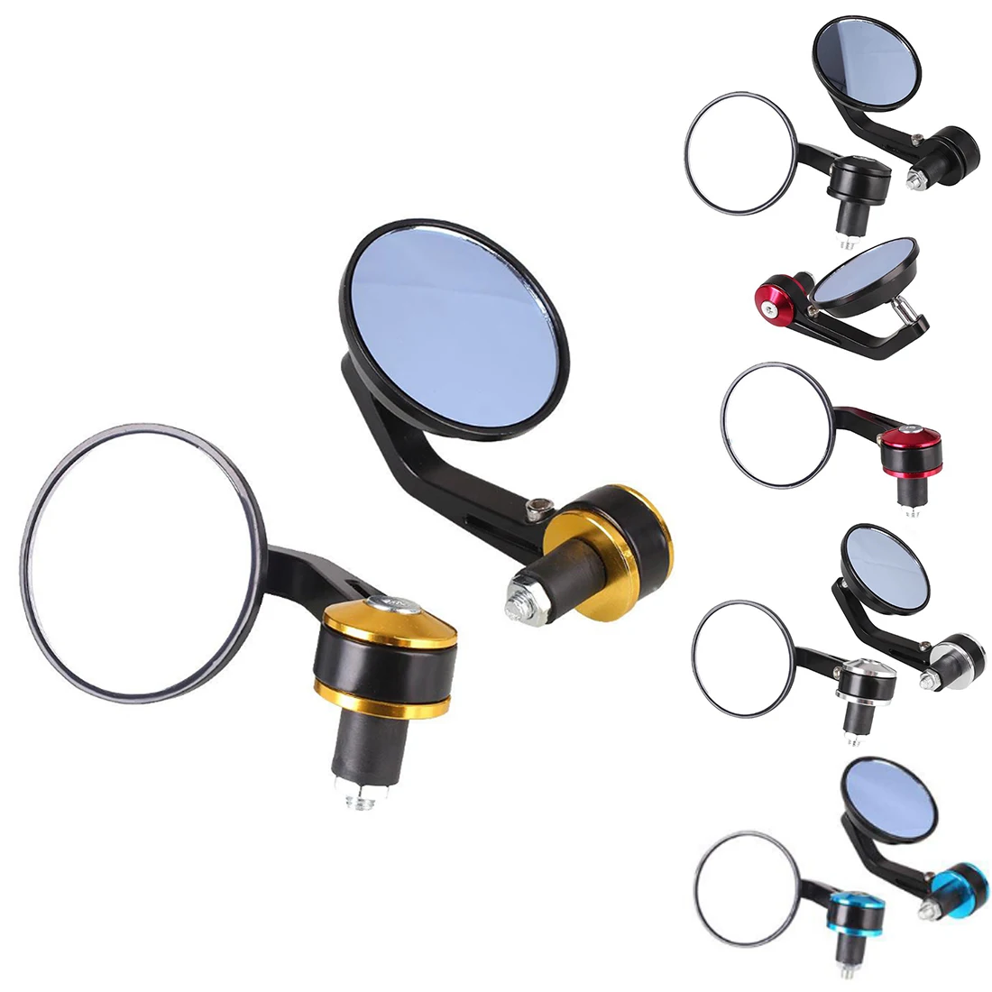 

Hot Motorcycle rearview mirror 7/8 modified mirror booster car handlebar 22mm full aluminum round handle mirror 2018 New style