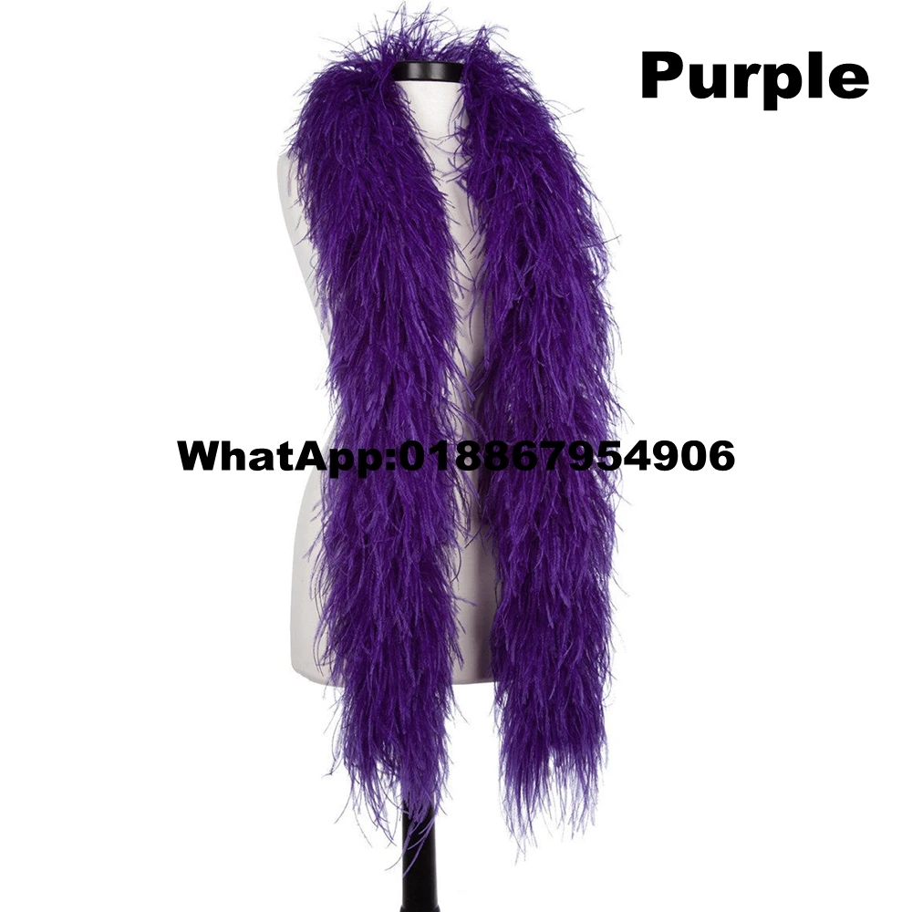 

Wholesale from Asia Ra Wholesale 10 meters/lot Unique Natural Purple Ostrich Feather Boas and Scarfs 10ply thickness