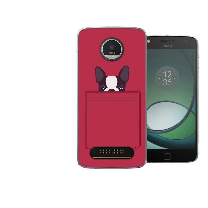 For Motorola Moto Z2 Play Case Cover Soft TPU Silicon Cover Cat Dog Animal Cartoon painted Phone Capa For Moto Z2 Play 5.5\