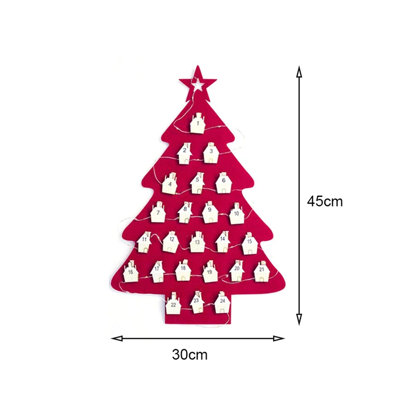 GNHYLL Дата 1-31 Войлок Адвент календарь Новогоднее украшение Рождественская елка обратный отсчет календарь висячие украшения подарки на год
