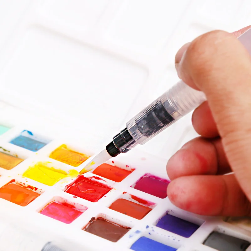 Bgln 6Pcs//set Large Capacity Water Brush Soft Watercolor Art Paint Brush Nylon H