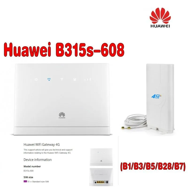 (Plus + 4G антенна Ts9 SMA 49dBi) разблокированный Huawei B315 B315s 608 LTE FDD 700/850/1800/2100/2600 МГц|unlocked