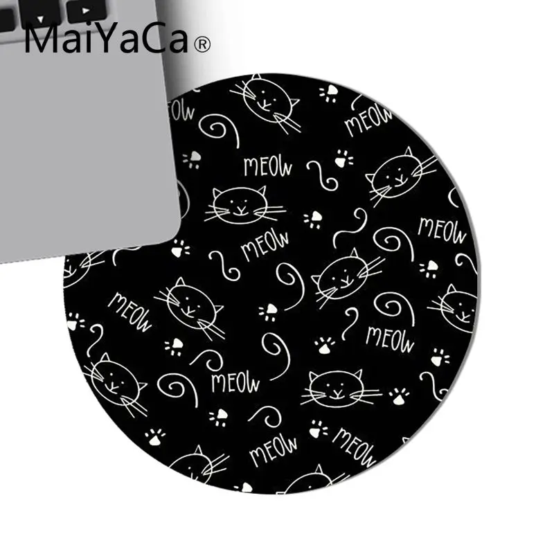 MaiYaCa New Cats black and white Laptop Round Gaming Mousepad Keyboards Mat Gamer Gaming mouse pad Round Desk Mat muismat