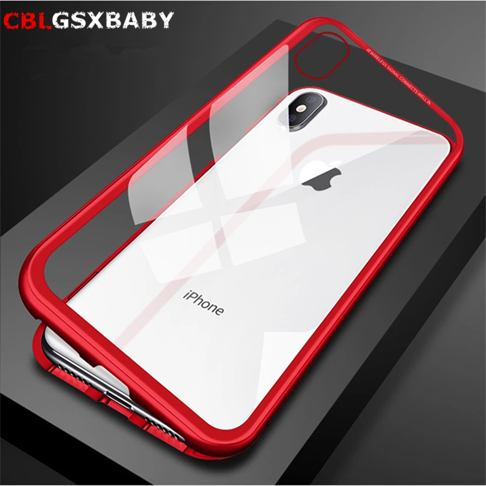 360 Degree Full Cover Magnetic Bumper Case For iPhone 11 Pro X XS Max XR Slim Transparent Glass iphone 6 6s 7 8 Plus |