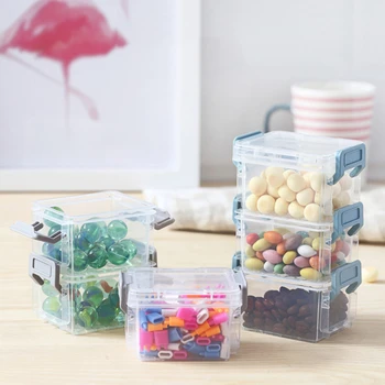 

Magic Buckle Storage Box Transparent Multi-layer Box Overlay With Cover Stationery Finishing Box Jewelry Box Office Debris Box