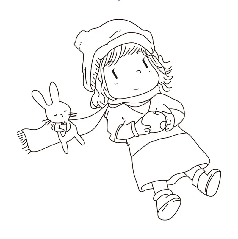 

10x10 Girl looking up to the sky Transparent Clear Silicone Stamp Seal for DIY scrapbooking photo album Decorative clear stamp