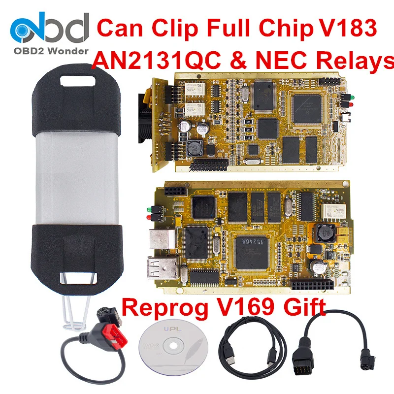 

2018 CAN CLIP Full Chip Diagnostic Scanner Latest V183 Can Clip OBDII Diagnostic Interface Tool Reprog V169 As Gift Post Free