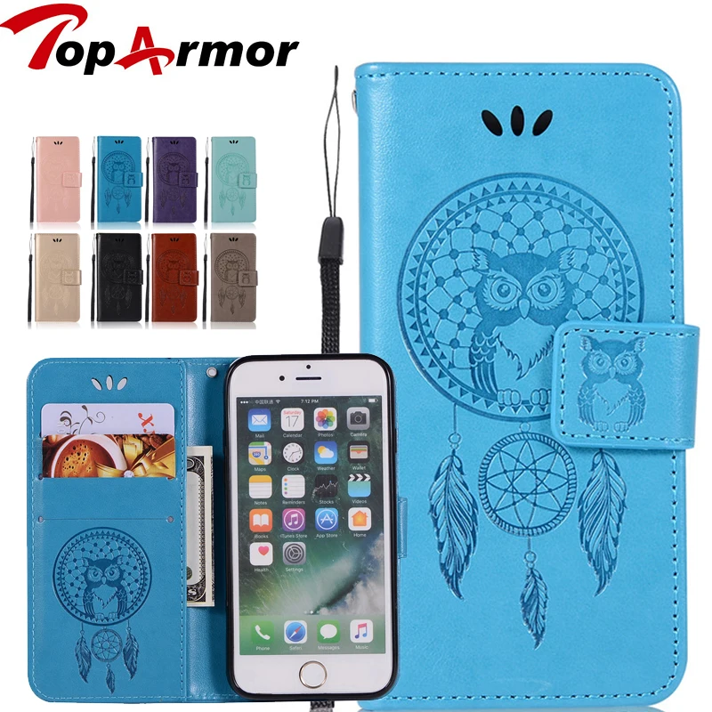 Toparmor для Fundas appleIphone 5 5S SE Флип кожаный Чехол колокольчик Сова Бумажник