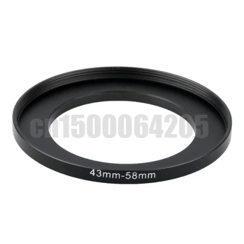 Черный шаг вверх фильтр кольцо объектива Кольцо 43 мм до 58 мм 43 мм-58 мм 43-58 мм