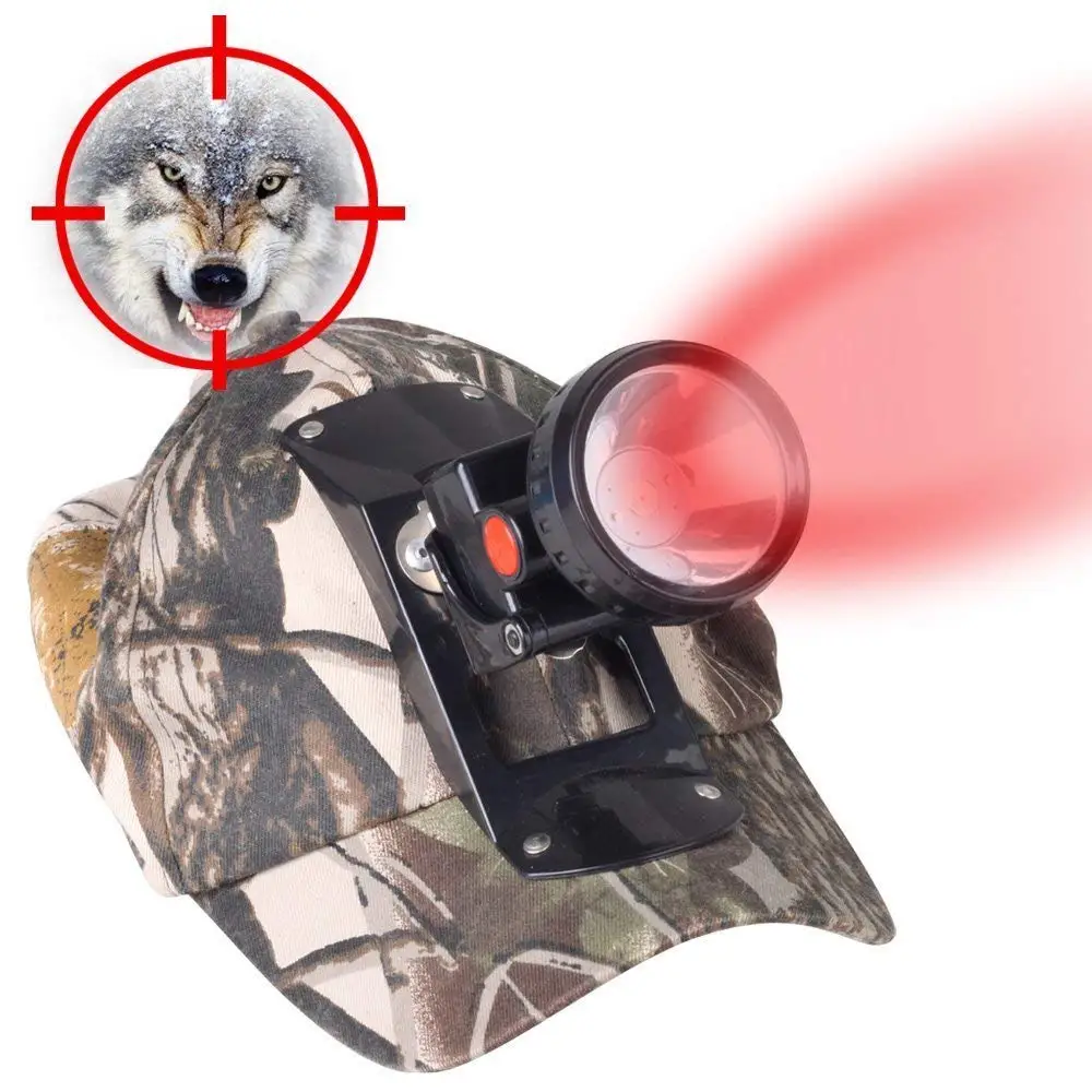 Kohree 3W Red LED Cap Head Light Car Home Charger Waterproof Headlamp for Coon Predator Coyote Fox Camping Fishing Range 100mm