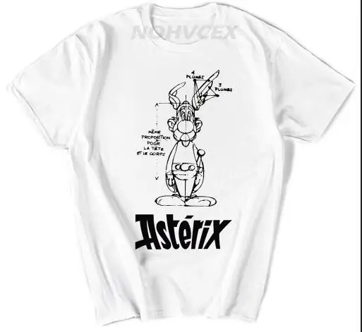Футболка Asterix и футболки Обеликс с коротким рукавом - Цвет: Белый