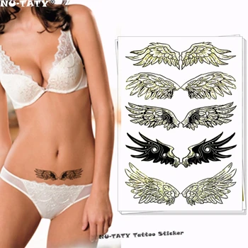 

Nu-TATY Sexy black angel wings Temporary Tattoo Body Art Flash Tattoo Stickers 17*10cm Waterproof Tatoo Car Styling Sticker