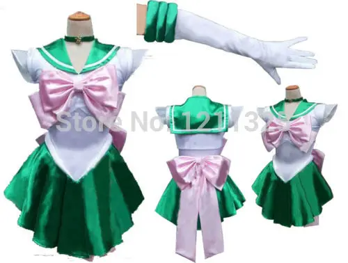 

Sailor Moon Jupiter Costume Cosplay Uniform Sailormoon Fancy Dress & Gloves