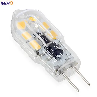 

IWHD 2W G4 LED 12V Bulb Lamp SMD3528 120LM 220V LED G4 Bi-pin Light Replace Halogen Spotlight Chandelier 10PCS