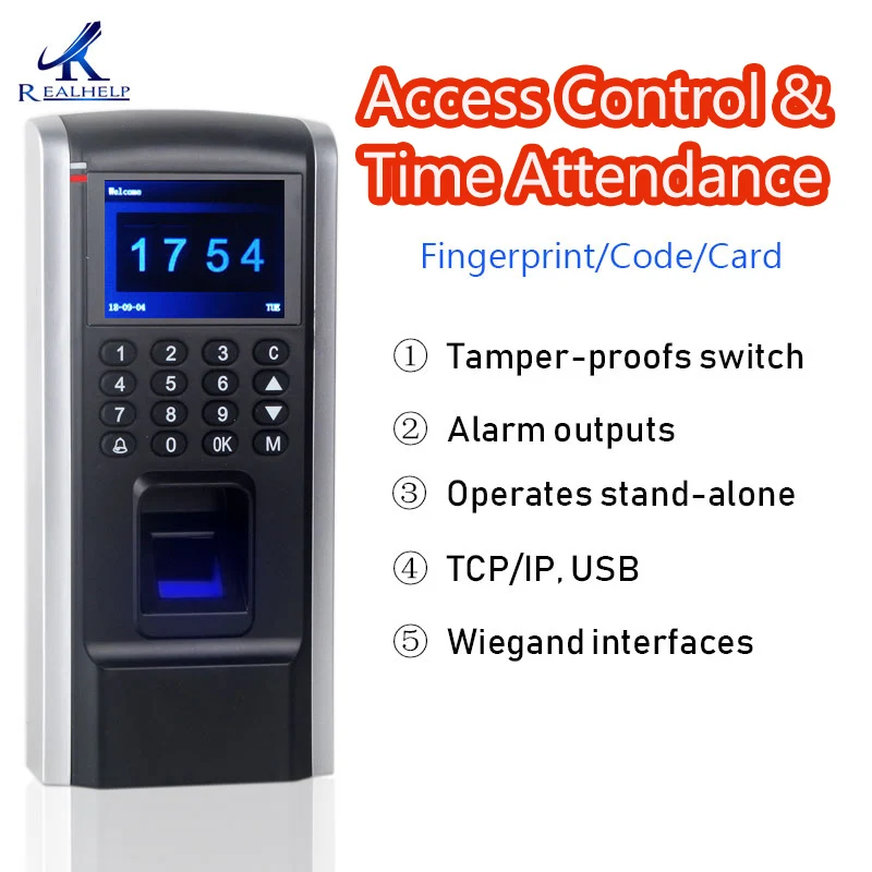 1800Capacity Biometric Fingerprint Access Control Technology with Smart Card reader Staff Time and Attendance 125KHZ DC12V