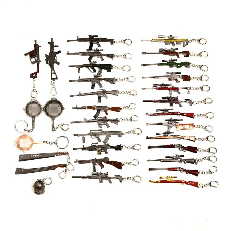 

40Styles PUBG CS GO Weapon Keychains AK47 Gun Model 98K Sniper Rifle Key Chain Ring for Men Gifts Souvenirs 6CM 2019 Hot Game