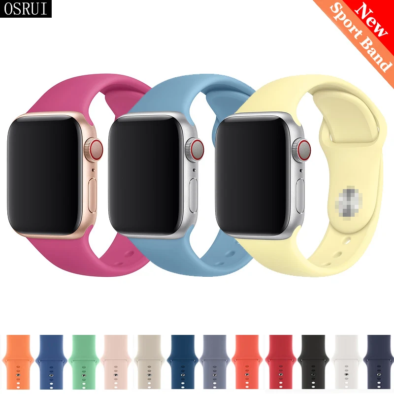 Ремешок для Apple Watch Band 42 мм 38 correa iwatch 44 40 3 2 спортивный силиконовый браслет pulseira watch 4