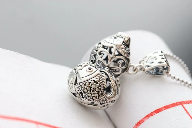 Винтажные Серебряные украшения S925 стерлингов серебряный цветок лотоса гиацинта Кулон Ретро тайский серебряный кулон Для мужчин и Для женщин