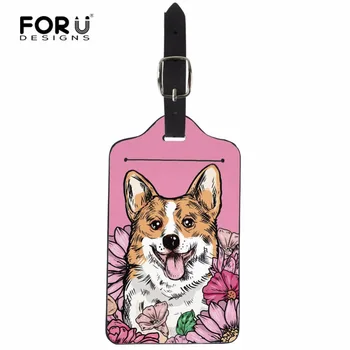 

FORUDESIGNS Corgi Dog Luggage Tag Travel Accessories Silica Gel Suitcase ID Address Holder Baggage Boarding Tag Portable Label