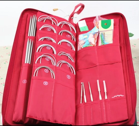 DIY 55 pcs hand knitting needle set, knitting and crochet hook tool set,Weaving Tools setin