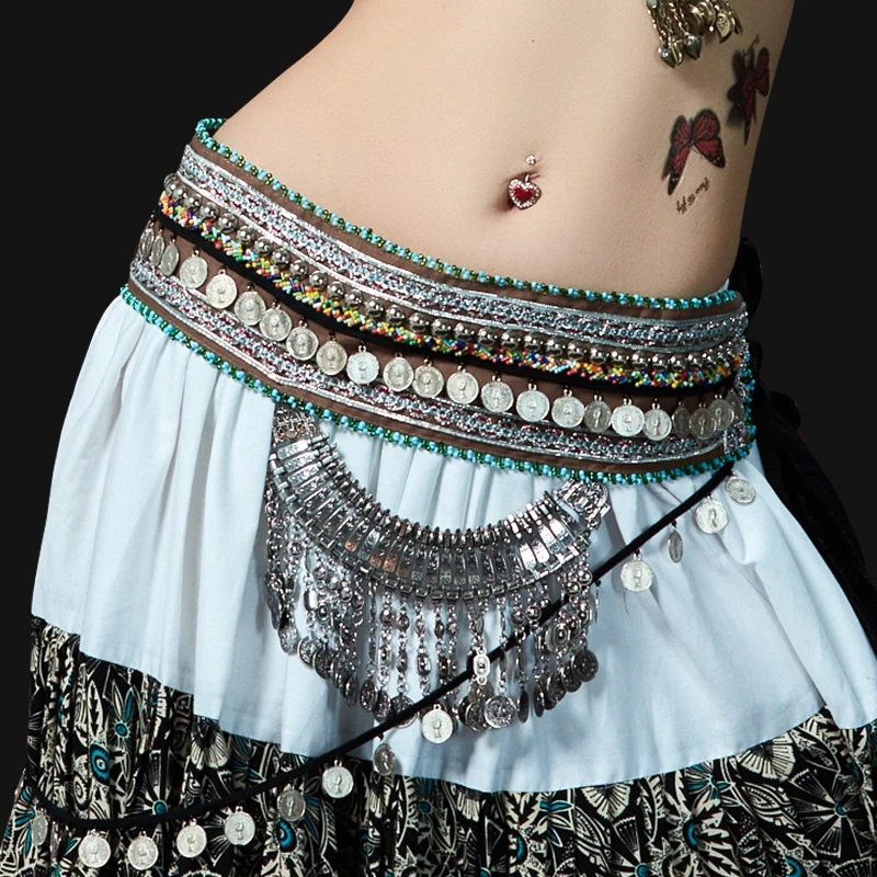 2018 New Tribal Belly Dance Waist Belt Adjustable Metallic Chain Belt