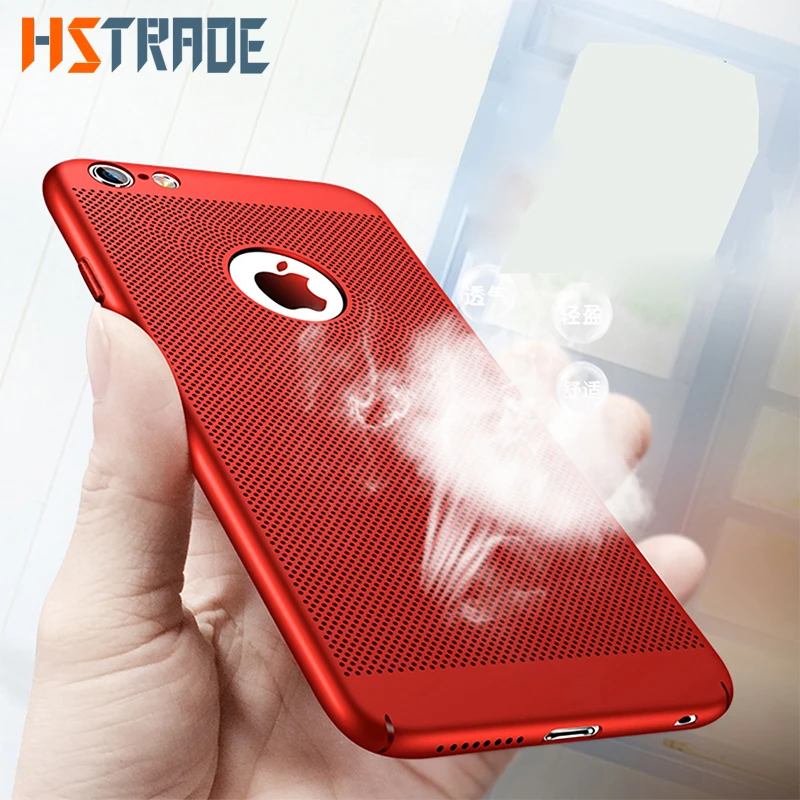 

Ultra Slim Phone Case For iPhone 6 6s 7 8 Plus Hollow Heat Dissipation Cases Hard PC For iPhone 5 5S SE Back Cover Coque X S MAX