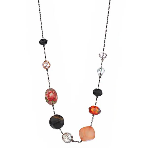 

New Fashion Holiday Dazzling Crystal Chain Necklace Jewelry for Women (Chocolate)