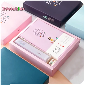 

Kawaii 100 Bucket Wish List Notebook Succulents Plan To Do List Colorful Gift Boxed Daily Book Planner School Stationary