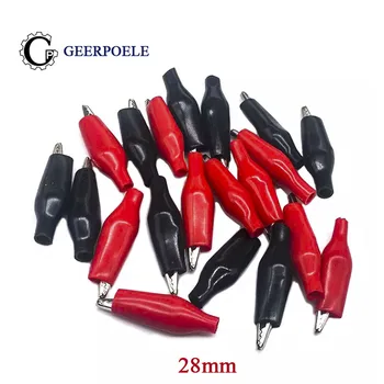 

20pcs/lot 28 MM Metal Alligator Clip Crocodile clips Electrical Clamp for Testing Probe Meter With Plastic crocodile clamp