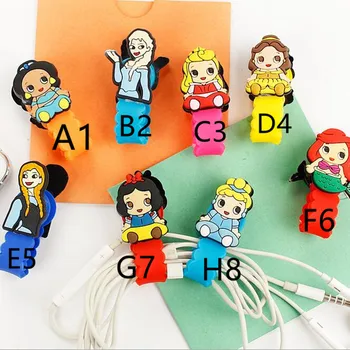 

6PCS Cartoon Princess Mermaid Cable Winder Headphone Earphone Cable Wire Organizer Cord Holder For iphone samsung