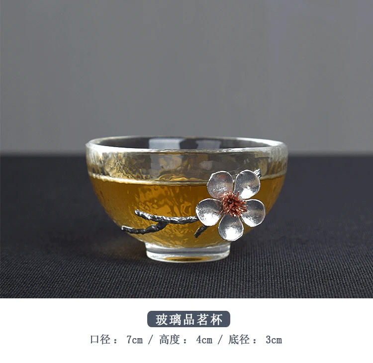 Креативная термостойкая прозрачная чайная чашка ча хай китайский чайный набор кунг-фу Мастер чашка маленькая чайная чаша ручной работы чайная посуда для напитков