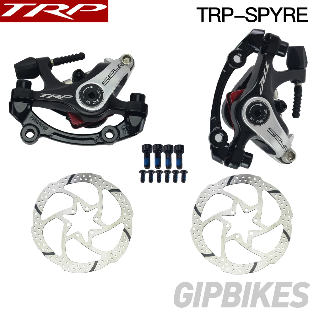

TRP Spyre Alloy Mechanical Disc Brake Caliper TRP SPYRE calipers Front / Rear / Pair w/ or w/o 160mm Rotor with Adapter Screws