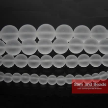 O envio gratuito de pedra natural polonês maçante fosco claro cristal quartzo contas soltas redondas para fazer jóias nccb01