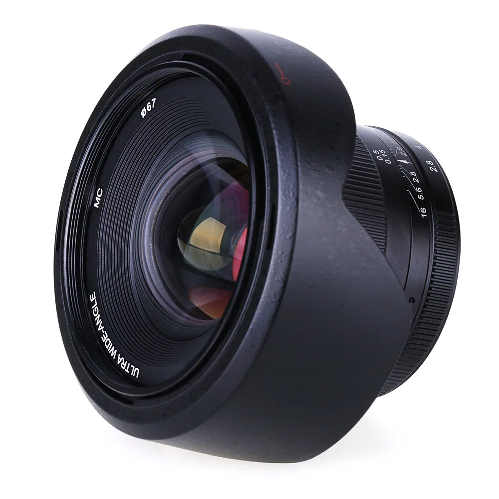 12 мм f2.8 ультра широкоугольный объектив для sony E-mount APS-C беззеркальных камер A6500 A6300 A7 ручной фокус Prime фиксированный объектив+ подарок