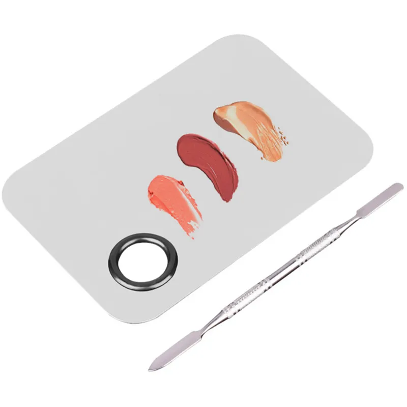 1Pcs Empty Palette Makeup Spatula Make Up Mixing Tools Square Stainless