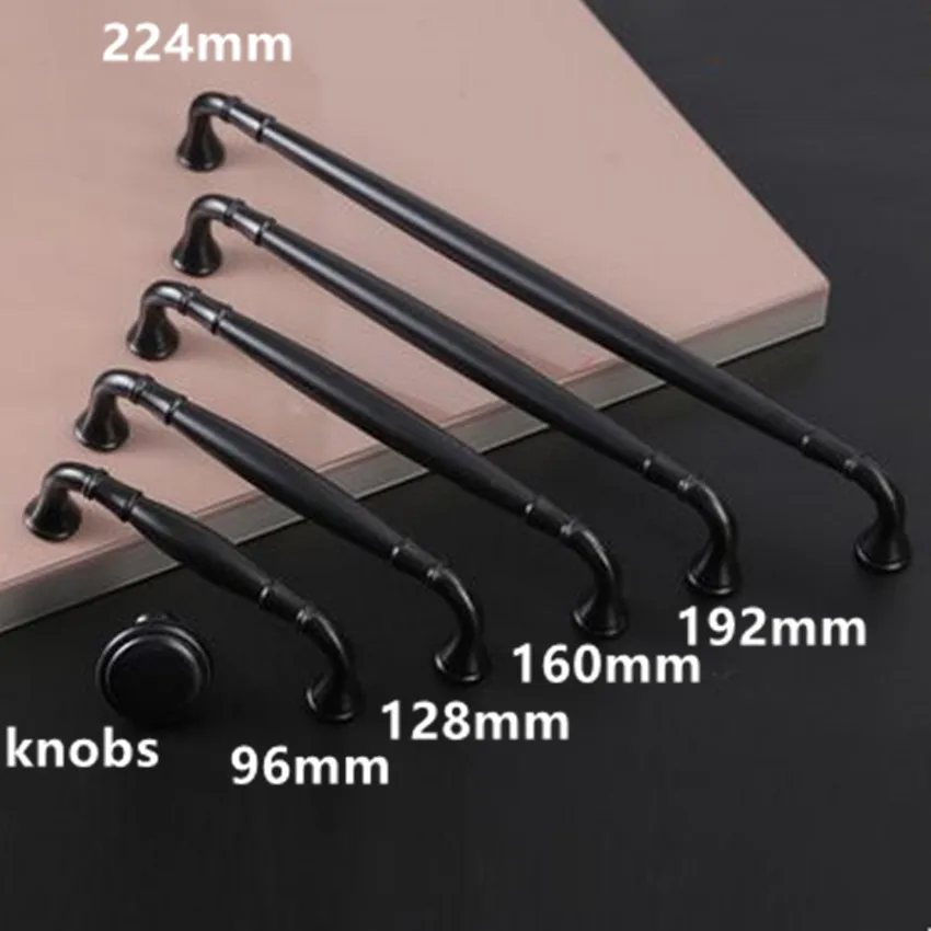 Ручка для мебели, 96, 128, 160, 192, 256 мм, Черная