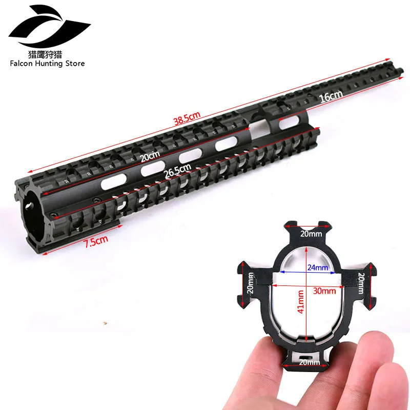 

Tactical Quad Rail See-through Scope Mount Tactical Quad Rails Handguard with Rail Covers for AK47 74 AKs Hunting Shooting