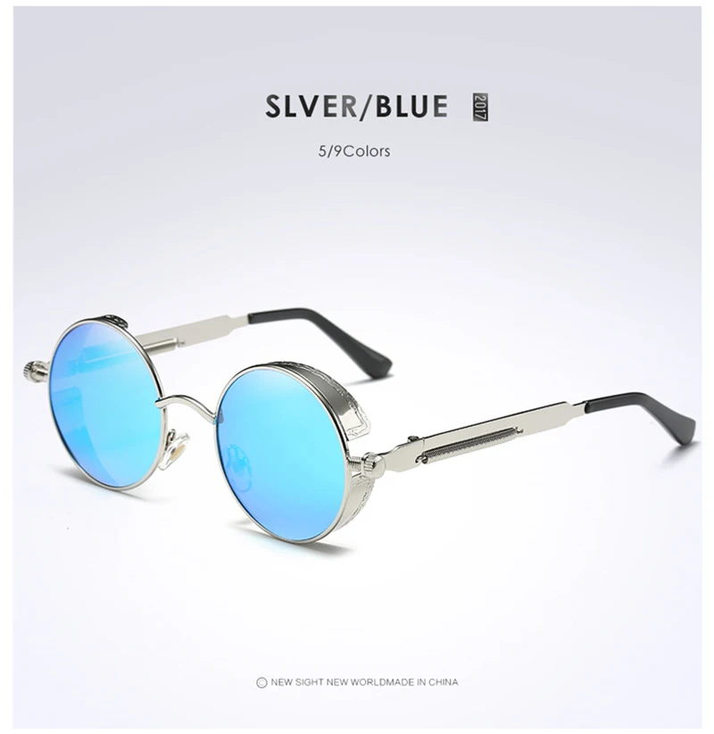Золотые металлические круглые очки с полароидным стеклом мужские готические солнцезащитные очки в стиле стимпанк женские модные солнцезащитные очки в стиле ретро винтажные очки Polaroid