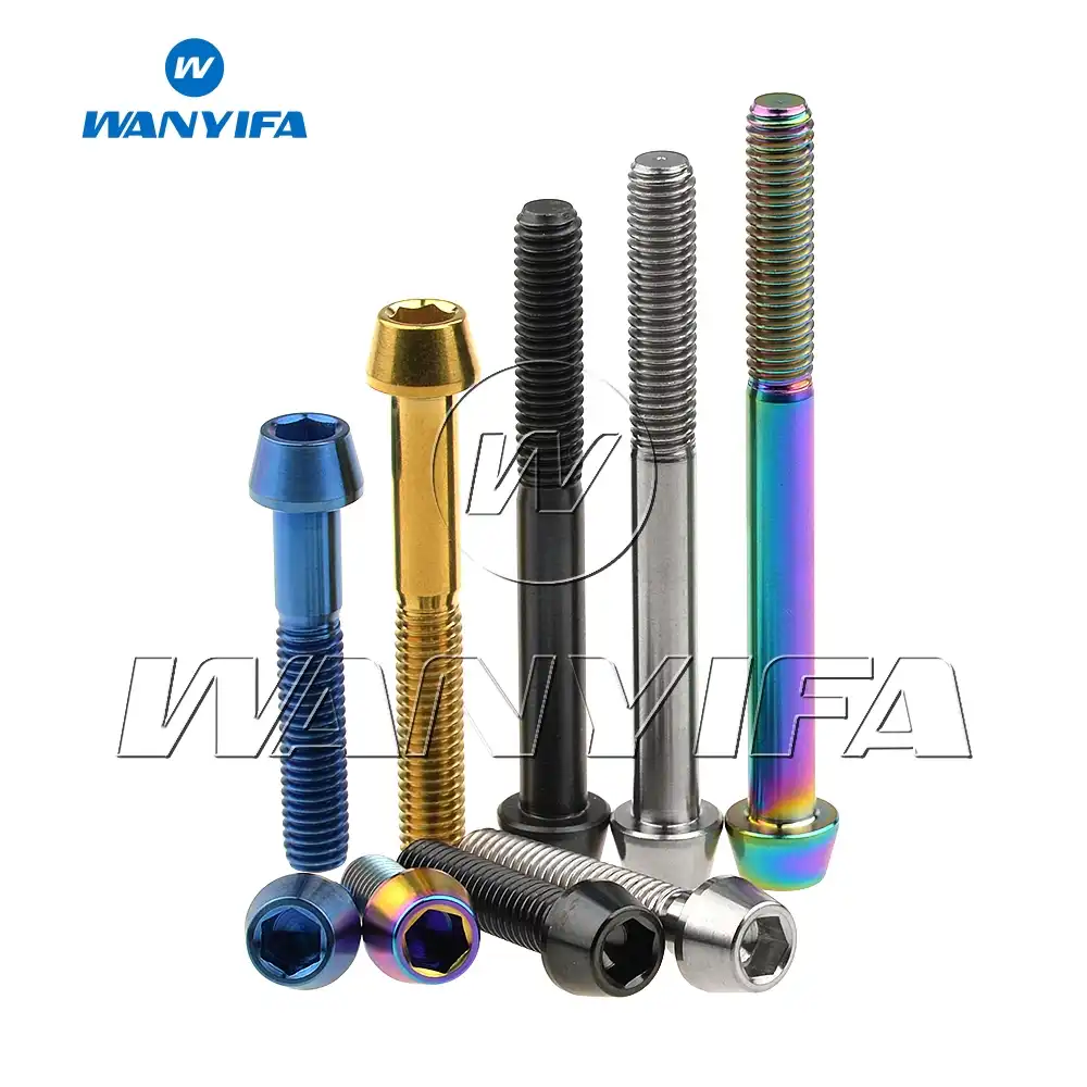 6Pcs Titanium Ti Bolt Cycling Screw M5 x 16mm Taper Head Conical Head Bike